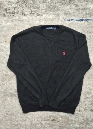 Pull Ralph Lauren noir homme S col rond – Logo rouge – 100% coton, brand: Ralph Lauren, condition: Very good, size: S, €30.00, €32.20 includes Buyer Protection