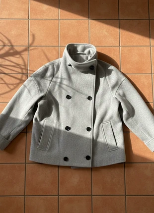 Veste grise croisée douce et cosy – taille S – coupe large tendance hiver, brand: Lioria, condition: Very good, size: S / 36 / 8, €59.99, €63.69 includes Buyer Protection