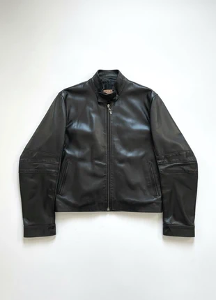 90s Biker Leather Racing Jacket Black Crop Oversize fit archive, merk: Racing, staat: Heel goed, maat: L, € 70,00, € 74,20 inclusief Kopersbescherming