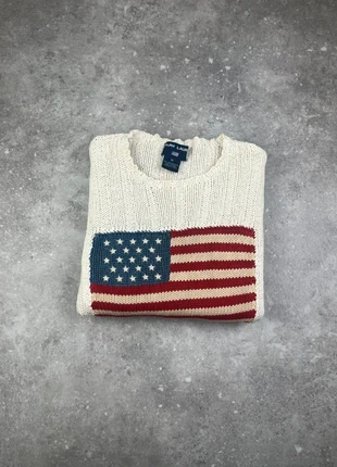 Pull Col Rond Polo Ralph Lauren Taille M Femme Crème Drapeau Flag Américain 100% Coton #F27, marca: Ralph Lauren, estado: Muito bom, tamanho: M / 38 / 10, €120.00, €126.70 inclui Proteção do Comprador Pro