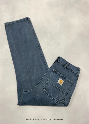Jean Carhartt wip Bleu Single Knee Pant Large Baggy Carpenter Workwear Denim - Taille M w30 #952, marque: Carhartt, état: Très bon état, taille: W30 | FR 40, 49,00 €, 52,15 € Protection acheteurs (Pro) incluse