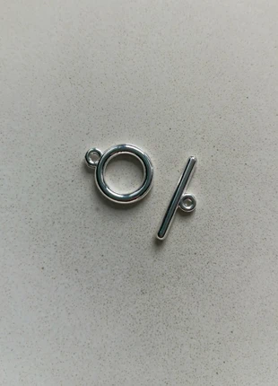 Lot de 10 fermoirs T en métal argenté de 15 mm - APF-9, estado: Novo com etiquetas, €3.00, €3.85 inclui Proteção do Comprador Pro