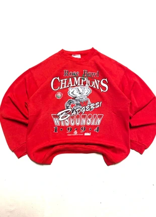 💫 very rare vintage 90’s 1994 Rose Bowl Champions Wisconsins Wolves Badgers sweater 💫(TB150), merk: Proline, staat: Heel goed, maat: L, € 34,99, € 37,44 inclusief Kopersbescherming Pro