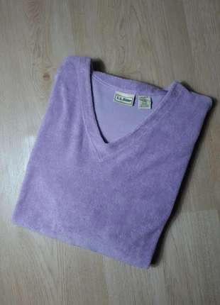L.L.Bean femme M haut velours coton lavande violet pastel col V doux confort #pol126/2, brand: L.L. Bean, condition: Very good, size: M / 38 / 10, €13.00, €14.35 includes Buyer Protection