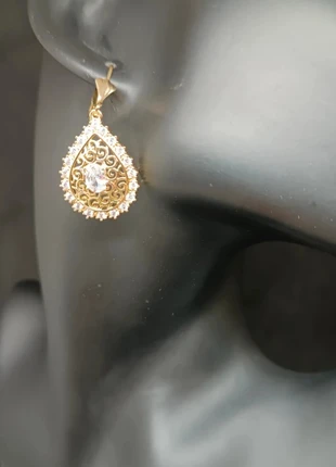 Boucles d'oreilles classe neuves dorées avec strass tyle marocain, condition: Very good, €8.00, €9.10 includes Buyer Protection