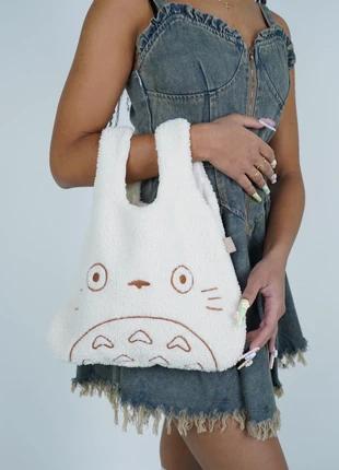 Totoro Sherpa Bag sac blanc white – 32x28cm (anse 14cm), marca: Studio Ghibli, estado: Muy bueno, 16,00 €, 17,50 € Protección al comprador incluida