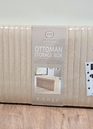 Large Ottoman Storage Box Footrest Bench Folding Organiser Corduroy Ribbed Cream🔥, condition: New with tags, £26.00, £28.00 includes Buyer Protection Pro