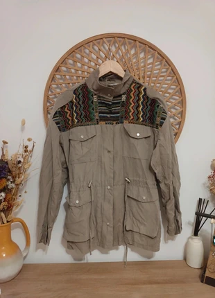 Parka Venca M beige étnica / Ethnic jacket mujer / Veste beige brodée / Giacca boho leggera, marca: Venca, estado: Nuevo sin etiquetas, tamaño: M / 38 / 10, 18,00 €, 19,60 € Protección al comprador incluida