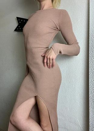 robe longue maille y2k knitted dress fendu beige moulante girly, brand: y2k, condition: Very good, size: S / 36 / 8, €17.00, €18.55 includes Buyer Protection