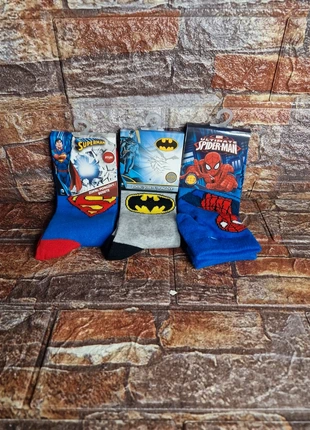 Lot 3 paires chaussettes super-héros enfant 27-30 – Superman Batman Spider-Man, marque: Spiderman, état: Très bon état, taille: 28-30, 4,90 €, 5,85 € Protection acheteurs (Pro) incluse