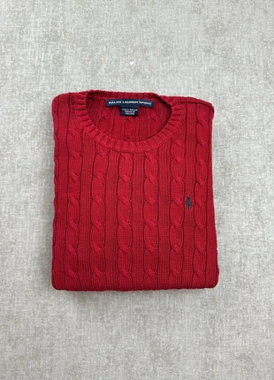 Pull Ralph Lauren torsadée | Taille L femme | bordeaux logo bleu marine, marca: Ralph Lauren, estado: Muito bom, tamanho: L / 40 / 12, €55.00, €58.45 inclui Proteção do Comprador Pro