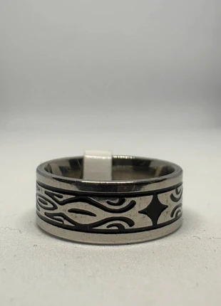 Bague acier inoxydable motif tribal noir – Style grunge / Y2K argenté 🔥, condition: New without tags, size: 18.1 mm Ø, €3.30, €4.17 includes Buyer Protection Pro