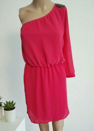 Robe bershka rose manche asymétrique, brand: Bershka, condition: New with tags, size: S / 36 / 8, €10.00, €11.20 includes Buyer Protection