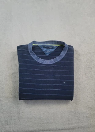 Pull Col Rond Rayures Bleu Tommy Hilfiger Taille XL Homme Logo Brodé Coton Lin Très Bon État #49, marke: Tommy Hilfiger, zustand: Sehr gut, größe: XL, 17,99 €, 19,59 € beinhaltet Vinted-Käuferschutz Pro