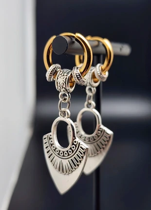 Paire créoles viking, couleur doré et argent, unisexe, brand: Viking, condition: Very good, €12.50, €13.83 includes Buyer Protection Pro