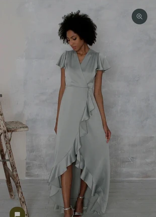 robe longue satin vert sauge, brand: Folkster, condition: Very good, size: M / 38 / 10, €52.00, €55.30 includes Buyer Protection