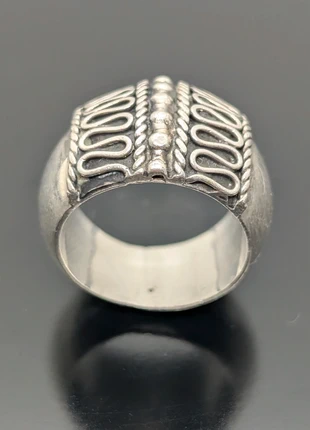 Bague bandeau ethnique en argent 925, état: Bon état, taille: 16,9 mm, 28,00 €, 30,10 € Protection acheteurs (Pro) incluse