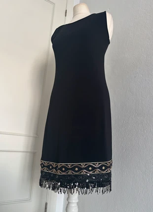 New Women's L-Size Black Sequin Cocktail/Party Dress with Gold Embroidery and Embellishments, brand: Nuevo, condizioni: Nuovo senza cartellino, taglia: L / IT 44 / EU 40, €13.50, €14.88 include la Protezione acquisti