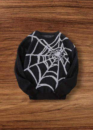 Pull Vintage Y2K Motifs Araignées Noir Taille L - Américain Old School USA 90s Streetwear, marke: Aesthetic, zustand: Sehr gut, größe: L, 49,90 €, 53,10 € inklusive Vinted-Käuferschutz