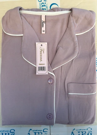 Pigiama donna aperto camicia pajamas woman Piyama femme chemise cardigan pyjama ouvert dames Damen, marca: Fuanna, estado: Nuevo con etiquetas, tamaño: M / 38 / 10, 22,00 €, 23,80 € Protección al comprador incluida