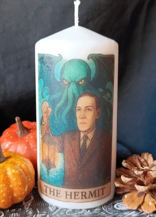 Candela tarocchi "l'eremita', dedicata allo scrittore Lovecraft, Cthulhu, horror, état: Neuf avec étiquette, 14,00 €, 15,40 € Protection acheteurs incluse