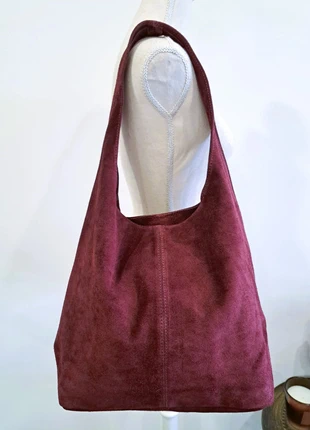 Carteira shopper em pele bordeaux com 1 alça Borse in Pelle, marca: Borse in Pelle, estado: Novo sem etiquetas, €42.50, €45.33 inclui Proteção do Comprador