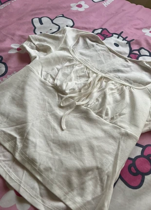 top blanco fluncido encaje coquette, marque: Local, état: Neuf sans étiquette, taille: XL / 42 / 14, 3,00 €, 3,85 € Protection acheteurs incluse