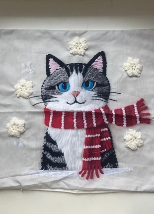 Fronha de almofada de gato com detalhes em crochet, marca: Miminhos4all, estado: Novo com etiquetas, tamanho: Outro, €4.50, €5.43 inclui Proteção do Comprador Pro