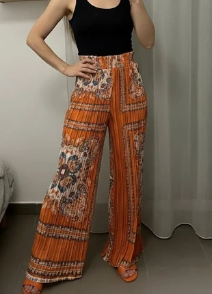 Pantalon orange vintage à motifs rétro - Style bohème chic, marke: Tendance, zustand: Sehr gut, größe: M / 38 / 10, 35,00 €, 37,45 € beinhaltet Vinted-Käuferschutz Pro