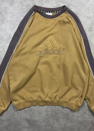 Sweat Adidas Brun Big Logo Brodé Crewneck Vintage Rétro Oversize Streetwear - Taille L Unisexe, brand: adidas, condizioni: Ottime, taglia: L, €34.00, €36.40 include la Protezione acquisti