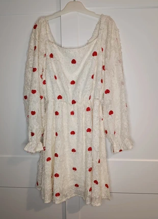 Robe crème brodée de petits cœurs rouges – Taille XL, marca: Shein, estado: Muy bueno, tamaño: XL / 42 / 14, 4,00 €, 4,90 € Protección al comprador incluida
