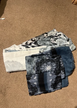 Women’s Scarf Bundle – Blue & Neutral Prints – Lightweight – Set of 2, condition: Good, £2.00, £2.80 includes Buyer Protection