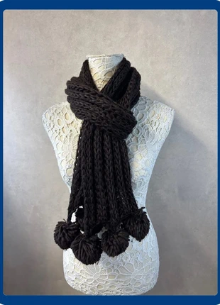 Écharpe marron à pompons – Lot MI35, estado: Muito bom, €7.50, €8.58 inclui Proteção do Comprador Pro