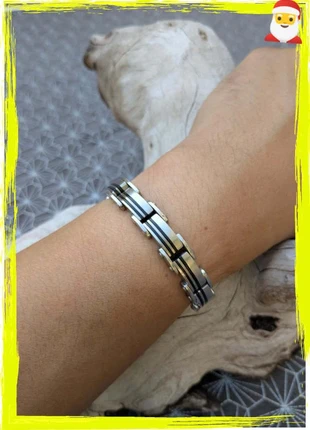 Bracelet homme acier inoxydable 316L – design moderne bicolore !, marke: acier, zustand: Sehr gut, 9,00 €, 10,15 € inklusive Vinted-Käuferschutz
