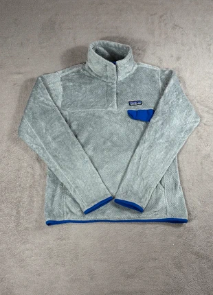 Polaire à boutons et poche grise et marine Patagonia Re-Tool Snap-T femme taille S, brand: Patagonia, condition: Very good, size: S / 36 / 8, €49.00, €52.15 includes Buyer Protection Pro