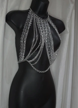 Crystal-Drenched Silver Body Harness, condition: New without tags, £39.50, £42.18 includes Buyer Protection