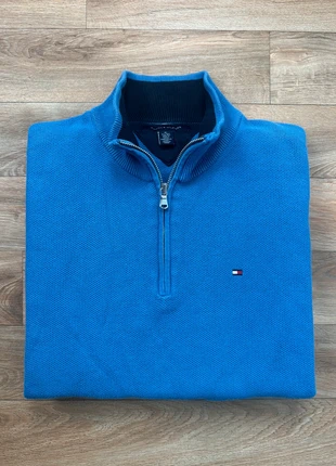 pull half zip tommy hilfiger col camionneur 1/4 100% coton bleu ciel / taille XL, marca: Tommy Hilfiger, estado: Muito bom, tamanho: XL, €39.00, €41.65 inclui Proteção do Comprador