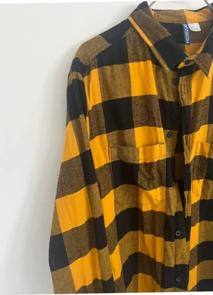 Chemise moutarde à carreaux noirs – Taille M – 100% coton, marque: H&M, état: Très bon état, taille: M, 4,00 €, 4,90 € Protection acheteurs incluse