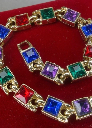 Bracelet vintage cabochons multicolores, marca: Haute Couture, estado: Muito bom, €22.00, €23.80 inclui Proteção do Comprador Pro