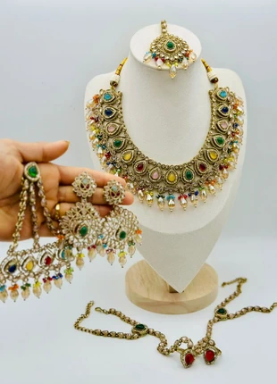 Exquisite Antique Gold Plated American Diamond Bridal  party Jewellery Set, brand: Chahat Jewellery, condition: New with tags, £39.99, £42.69 includes Buyer Protection