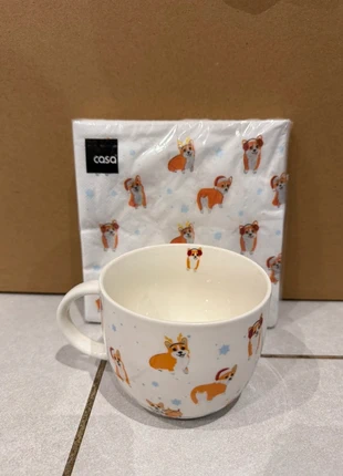 Tasse plus serviette en papier de Noël, marque: CASA, état: Neuf avec étiquette, 5,00 €, 5,95 € Protection acheteurs incluse