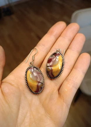 Boucles oreilles Agate Botswana, marque: Fait Main, état: Très bon état, 15,00 €, 16,45 € Protection acheteurs incluse