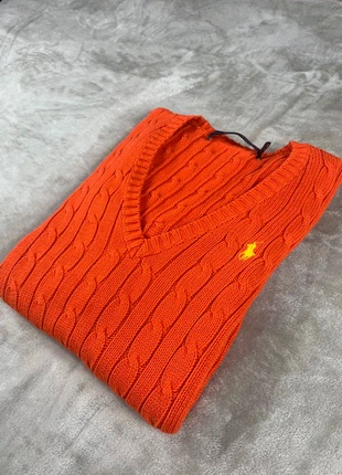 Pull Polo Ralph Lauren Torsadé/ Tressé Col V Femme / Taille M / Orange, marque: Ralph Lauren, état: Très bon état, taille: M / 38 / 10, 42,00 €, 44,80 € Protection acheteurs incluse