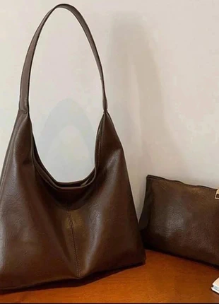 Sac fourre-tout retro minimaliste marron neuf + porte monnaie, condition: New without tags, €14.00, €15.40 includes Buyer Protection