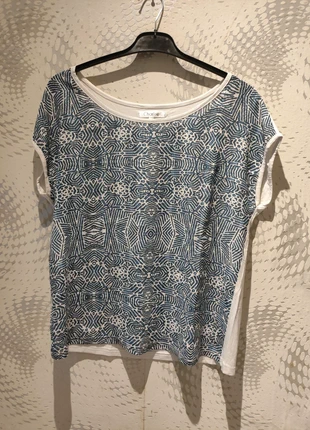 T-shirt Charlise Blanc et Bleu Motif Ethnique T.40 - Bon état, marque: Charlise, état: Bon état, taille: L / 40 / 12, 5,00 €, 5,95 € Protection acheteurs incluse