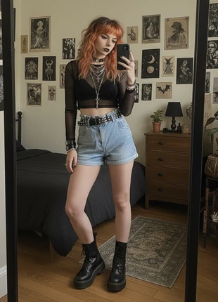 Zara High-Waisted Paperbag Denim Shorts, marque: Zara, état: Très bon état, taille: S / 36 / 8, 12,00 €, 13,30 € Protection acheteurs incluse