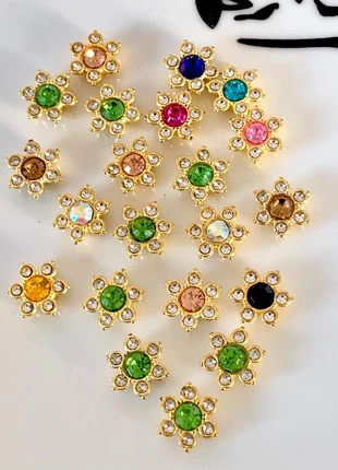 Lot de 21 strass en verre fleurs pour création de bijoux ou bricolage, état: Très bon état, 3,30 €, 4,17 € Protection acheteurs (Pro) incluse