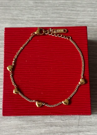 Bracelet acier inoxydable doré en forme de cœur, marca: acier inoxydable, estado: Muito bom, €15.00, €16.45 inclui Proteção do Comprador