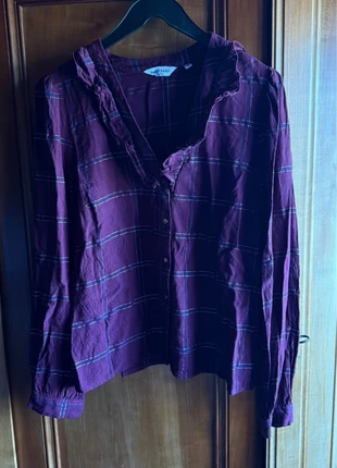 Chemise bordeaux à carreaux, merk: Naf Naf, staat: Heel goed, maat: XL / 42 / 14, € 5,00, € 5,95 inclusief Kopersbescherming