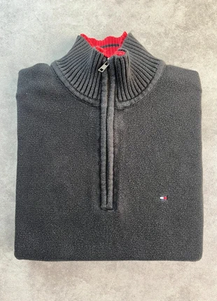 Half zip 1/4 zip col camionneur Tommy Hilfiger | noir logo brodé | Taille M, marque: Tommy Hilfiger, état: Très bon état, taille: M, 35,00 €, 37,45 € Protection acheteurs (Pro) incluse